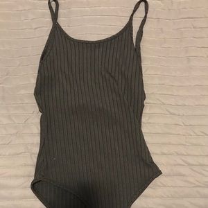 Black ribbed bodysuit
